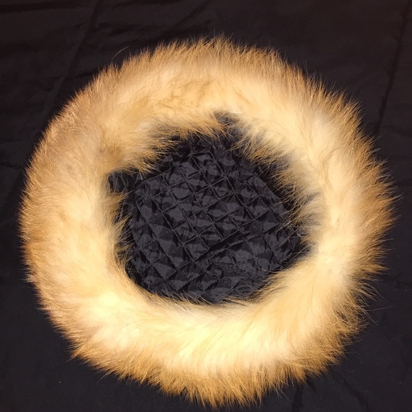 Suede Hat with Fox Hair Trim - Picture 5 of 11